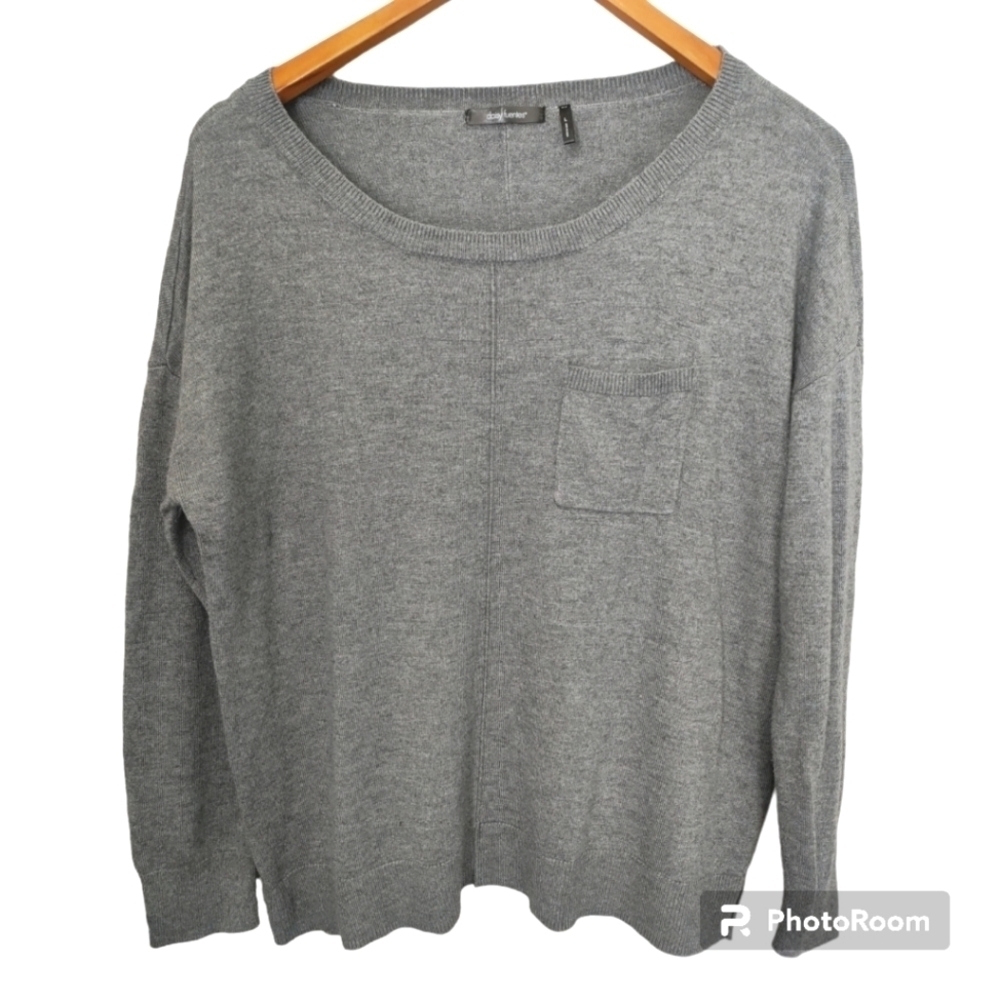 Daisy Fuentes Gray Super Soft Pocket Sweater